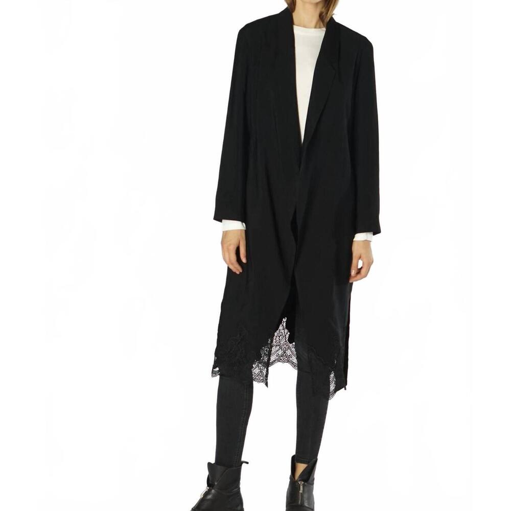 NEW ALL : ROW brooklyn long sleeve open duster in black